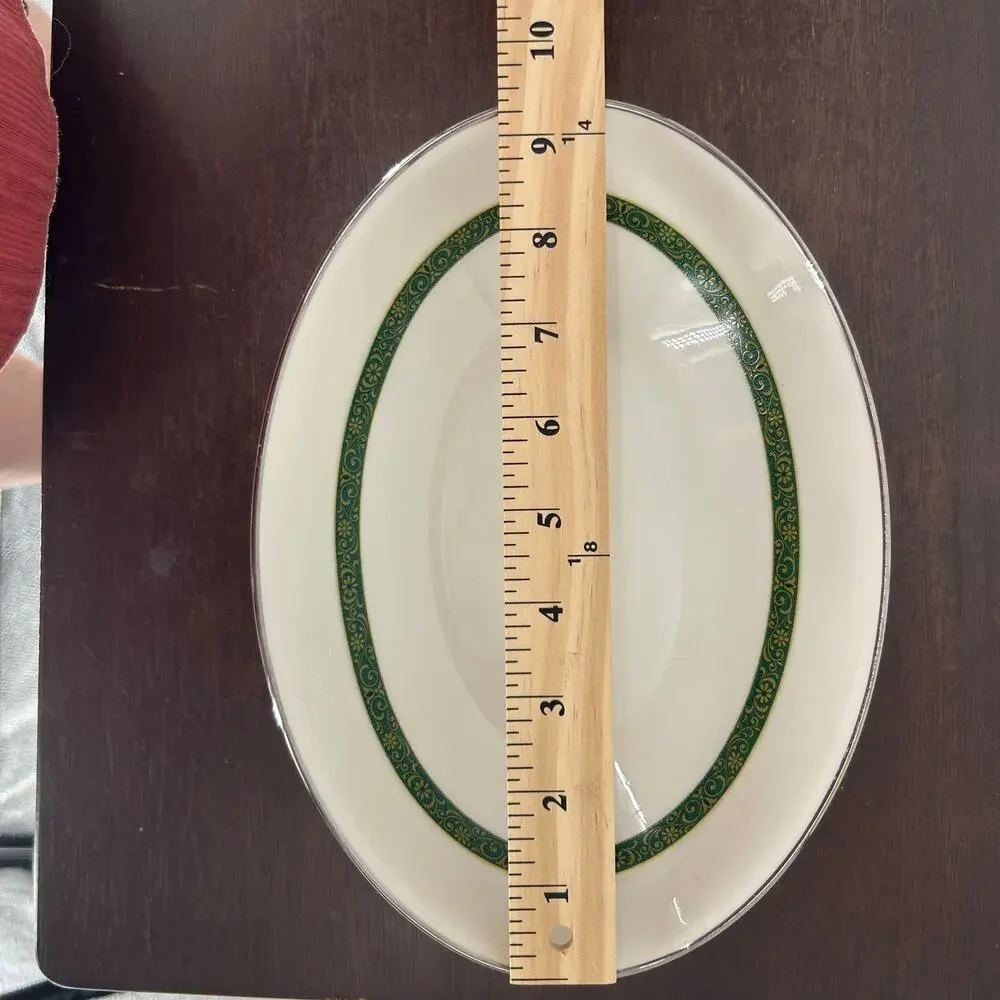 VTG Noritake Myrta 7018 Oval Vegetable Serving Bowl Ivory China Platinum Trim